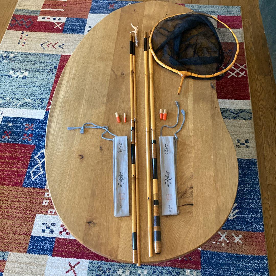 美品　竿掛け　玉の柄セット　魚集　胴漆済