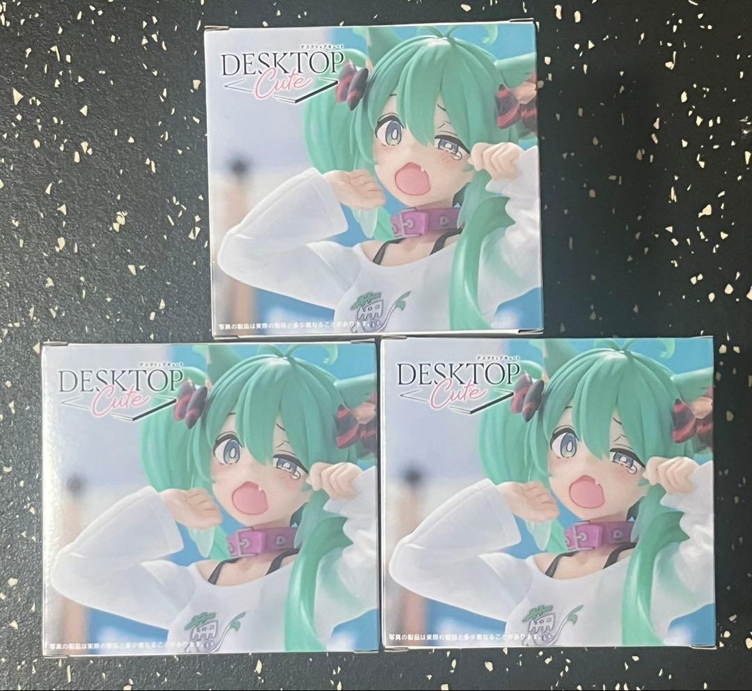 初音ミク Desktop Cute フィギュア 猫耳Tシャツ 3個 セット
