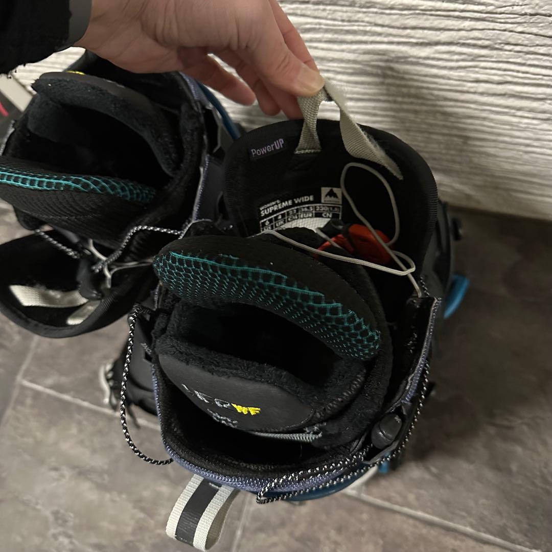 青/黒 スノーボードビンディング　ベントメタル