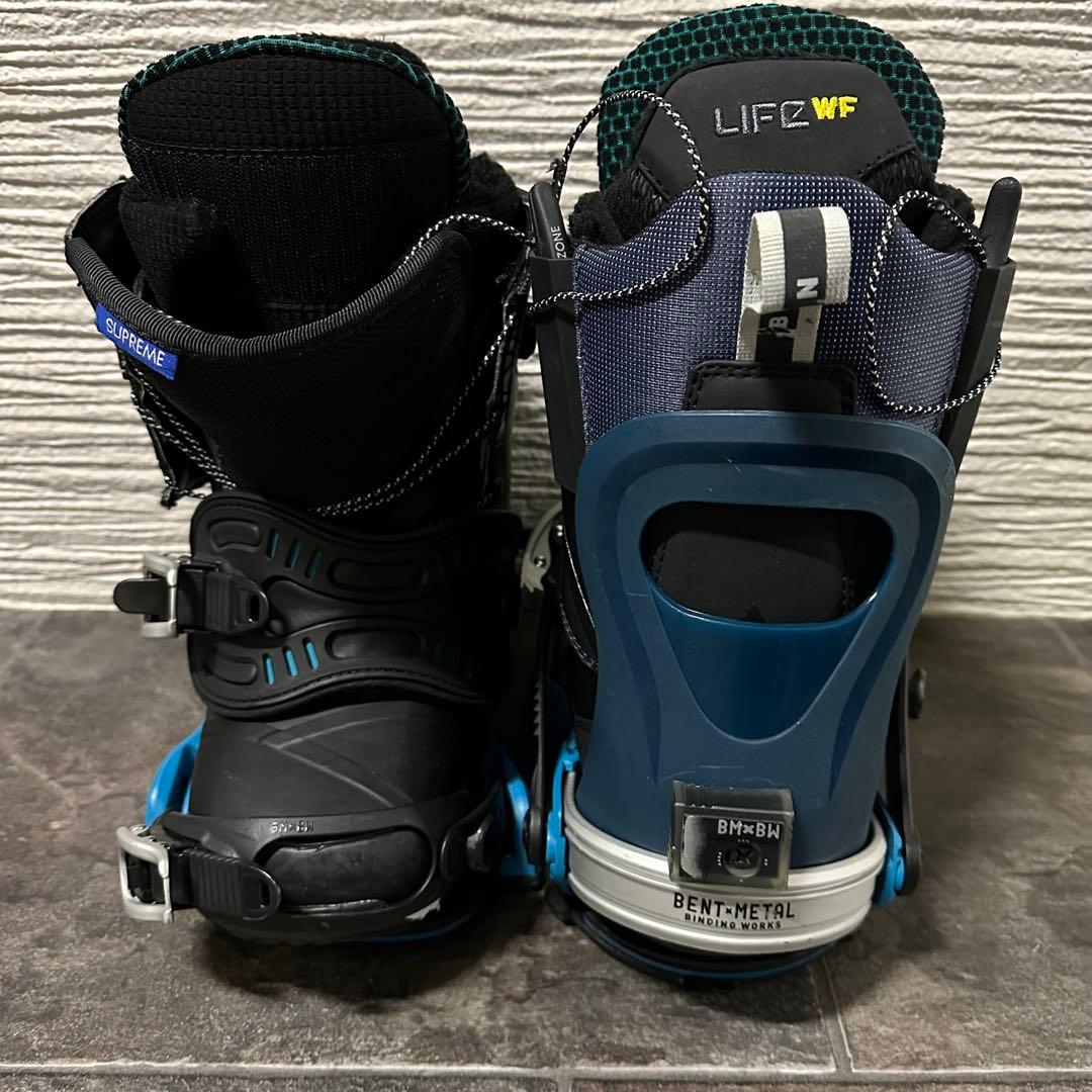 青/黒 スノーボードビンディング　ベントメタル
