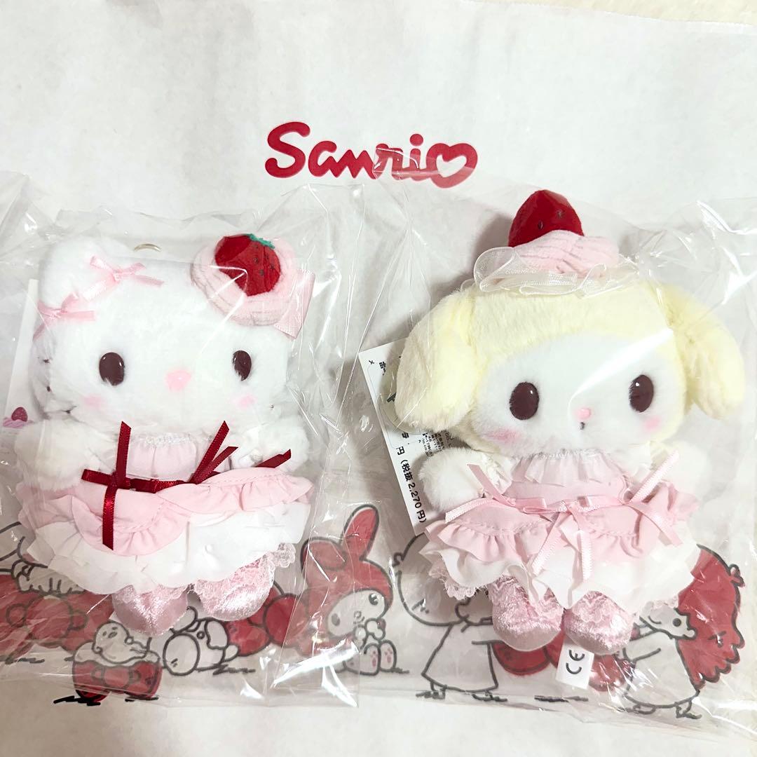サンリオ　いちごホイップケーキ　ハローキティ　マイメロディ　マスコット