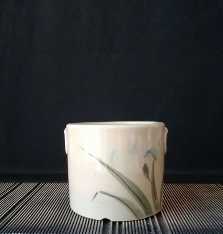逸品　手焙　手焙り　茶道具　茶席　陶磁器　燕子花図　手描き　和骨董　アンティーク