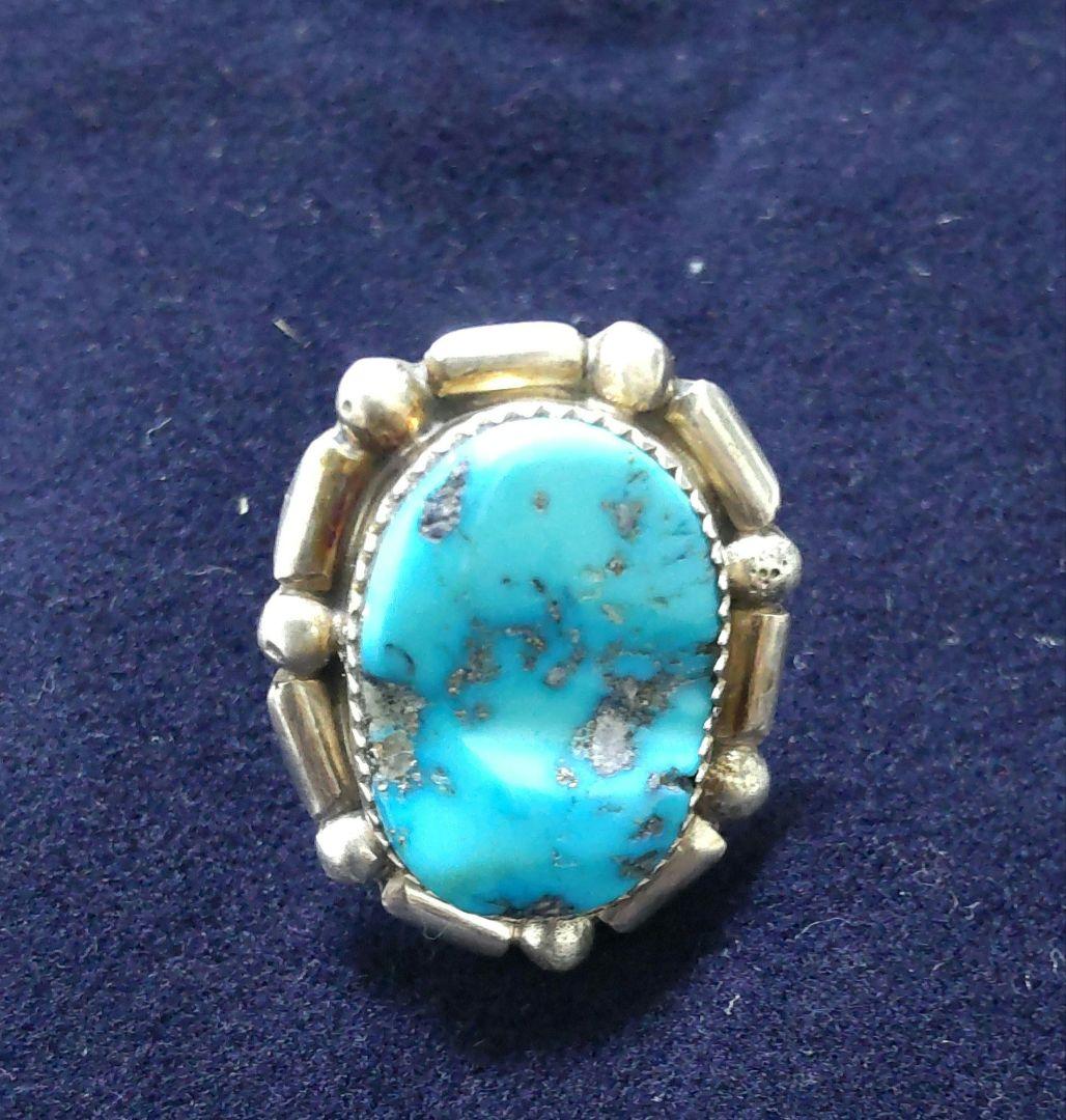 ビンテージ　トルコ石　 スターリングシルバー　指輪　13号