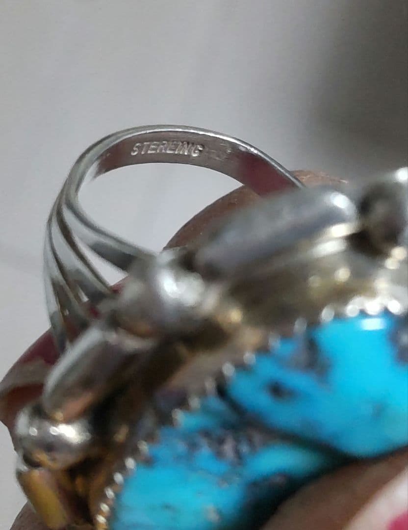 ビンテージ　トルコ石　 スターリングシルバー　指輪　13号