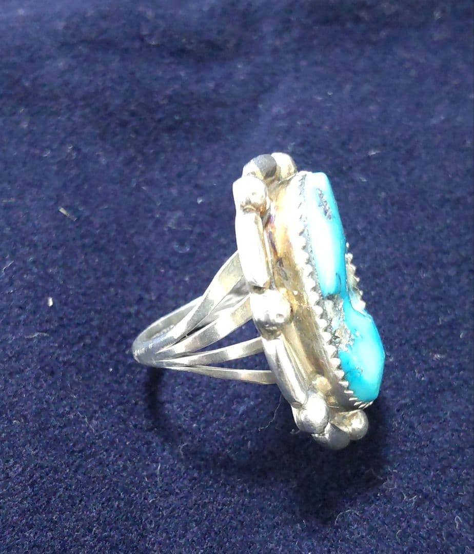 ビンテージ　トルコ石　 スターリングシルバー　指輪　13号