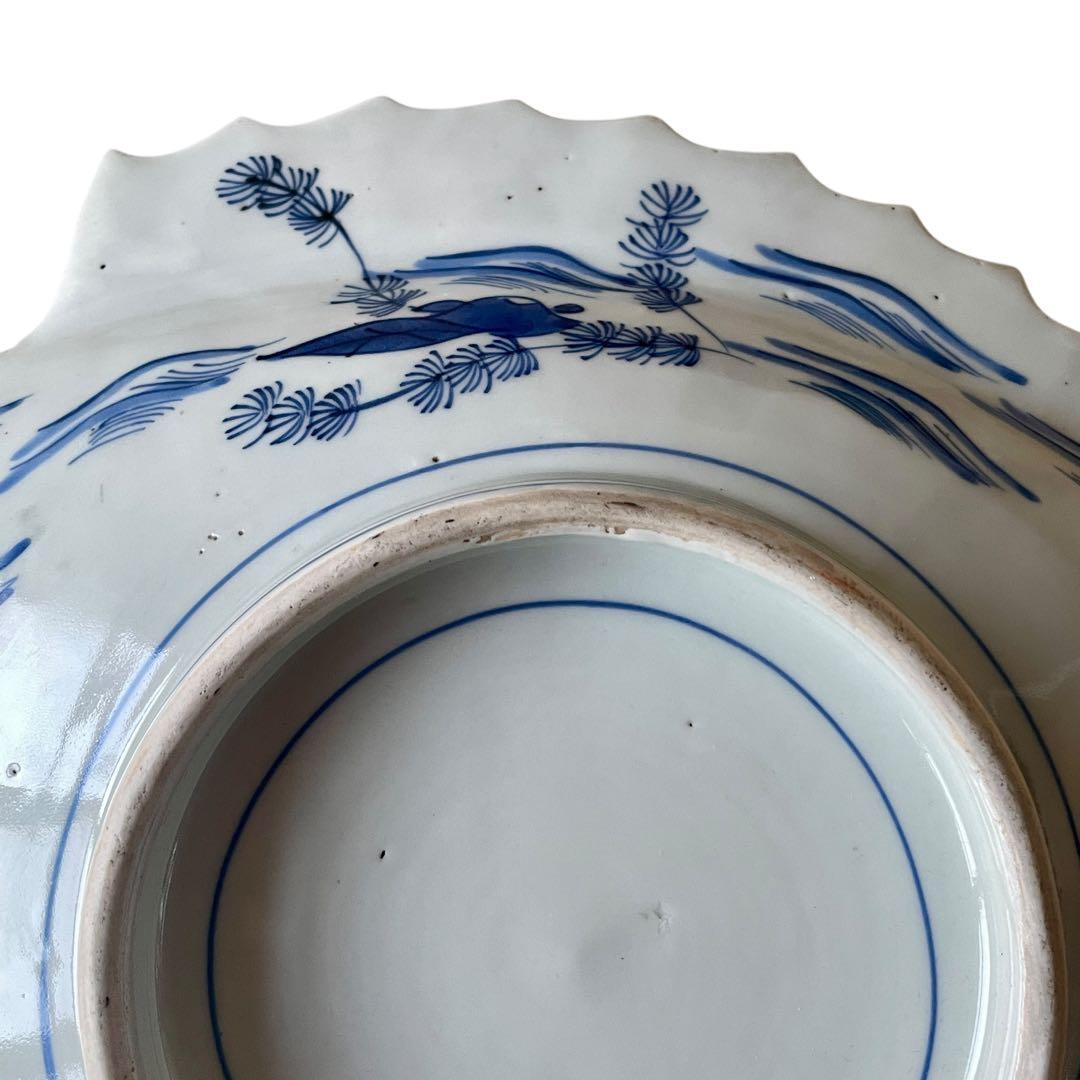 【希少】明治 染付 鯛形皿 恵比寿様 大黒天 検)骨董 古美術 古伊万里 食器