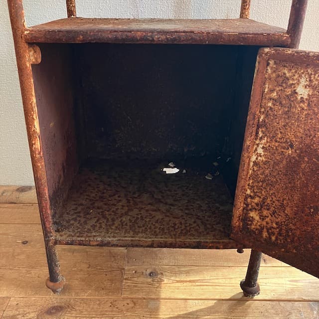 古道具 インダストリアル シャビー ヴィンテージ マーブル天板 ナイトスタンド