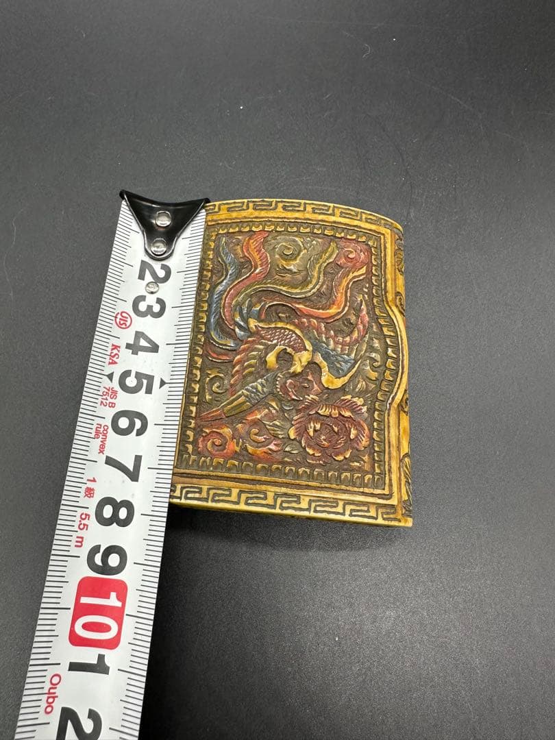 タバコケース　名刺入れ　彫刻　天然材質　骨董古美術