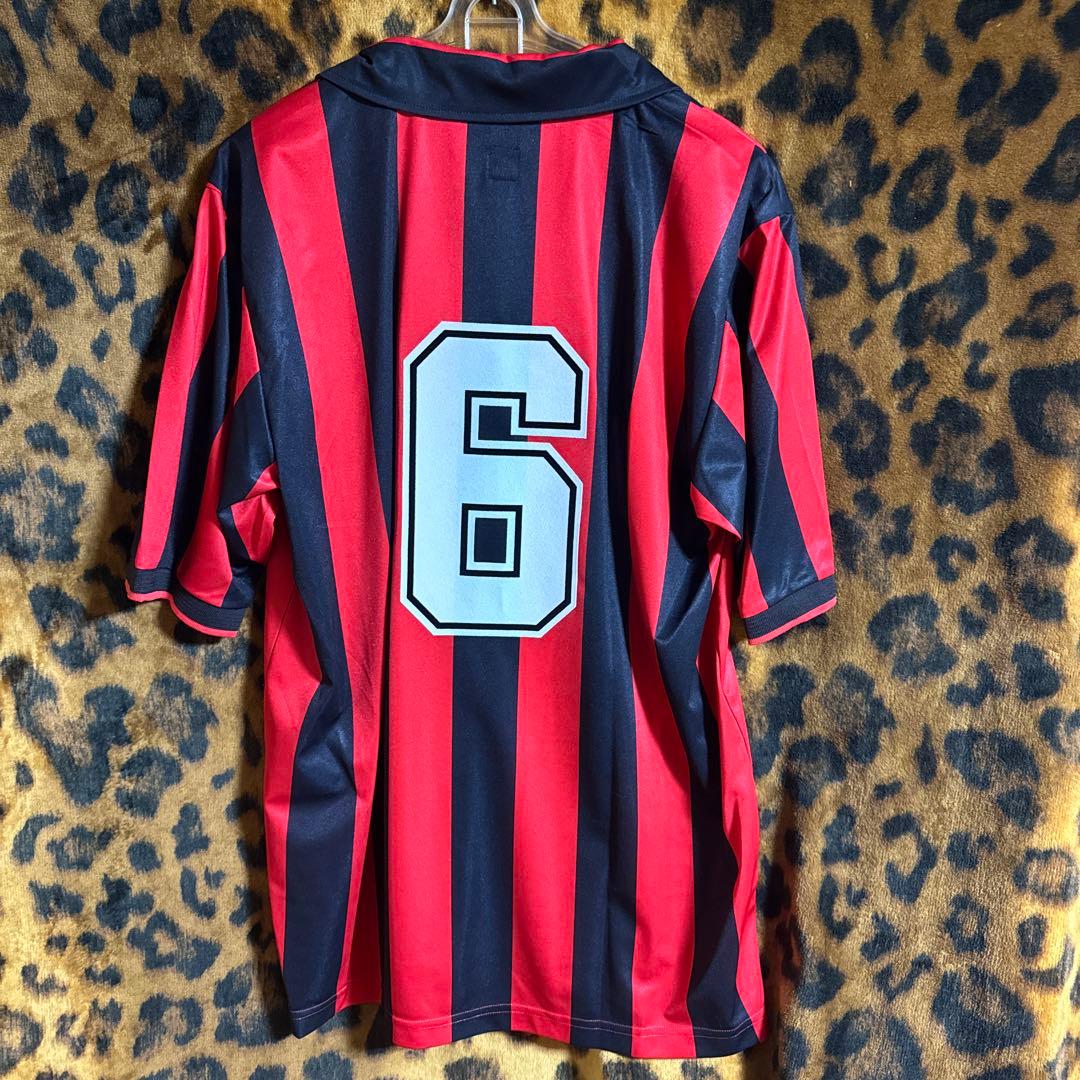 新品　赤黒ストライプ 6番　ACミラン　バレージ　football サッカー