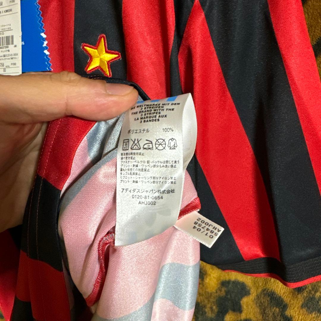 新品　赤黒ストライプ 6番　ACミラン　バレージ　football サッカー