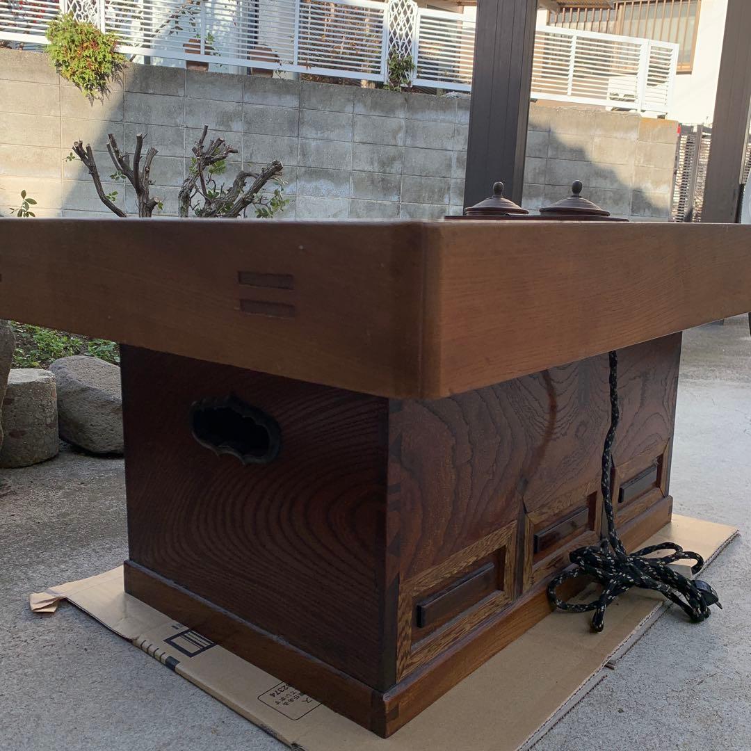 木製長火鉢　角火鉢　欅テーブル　囲炉裏　送料込み　　＊引き取り歓迎お値引きします