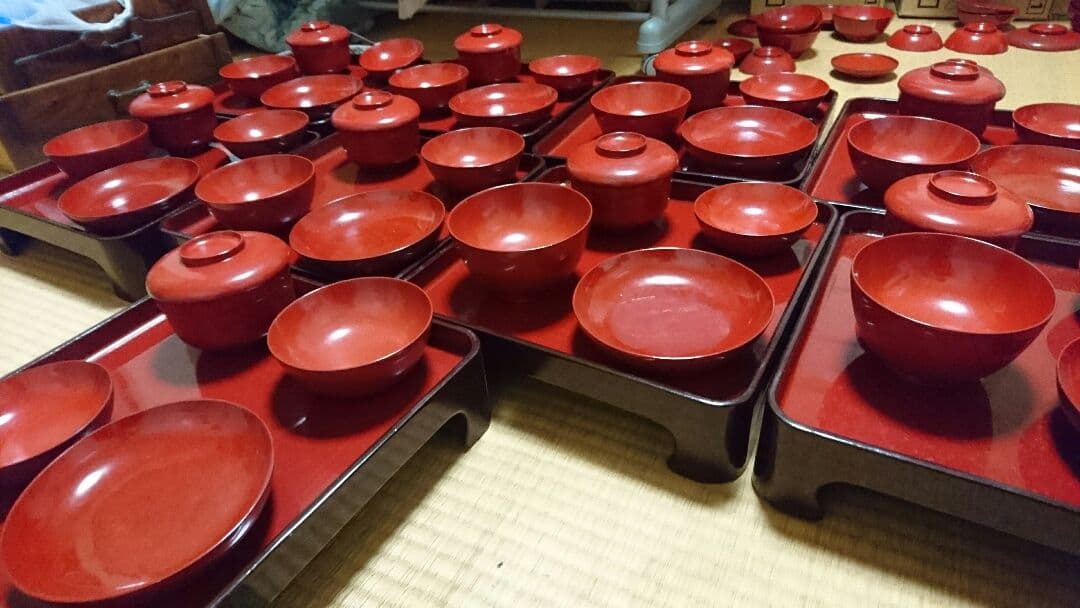 お膳 漆器 お椀 昭和 木製 骨董品 9客