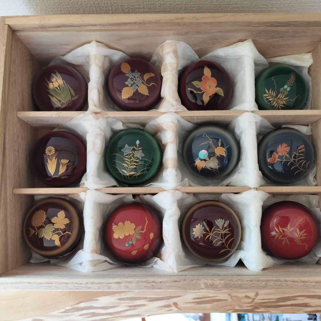 茶道具 四季の花蒔絵 香合 12個セット 田中修孝