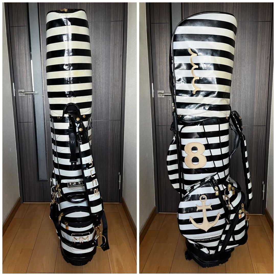 良品完売品希少ムータ muta MARINE スタンドキャディバッグ　ストライプ