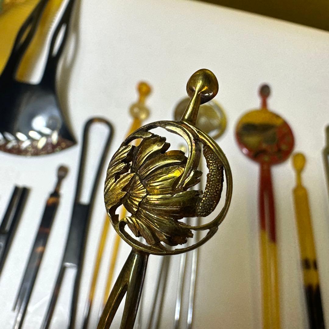 髪飾り，アクセサリー，鼈甲，金工，まとめ売り