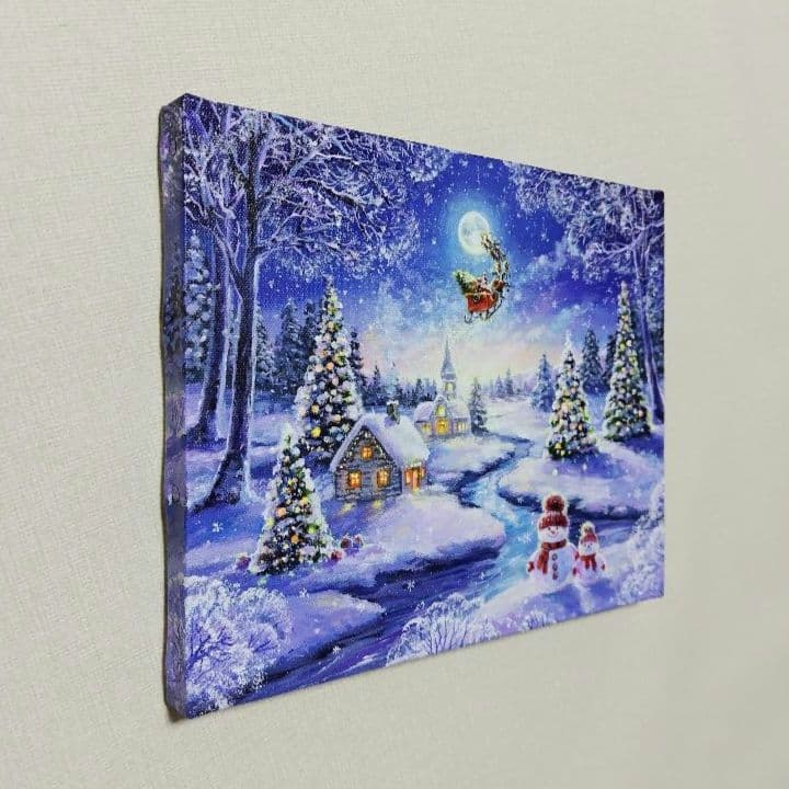 R*U様 【夜空を見上げて】アクリル画 F3 風景画 絵画