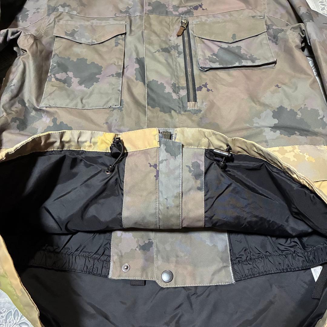SESSIONS スノーボードジャケット 迷彩 カモフラ ドローコード ZIP
