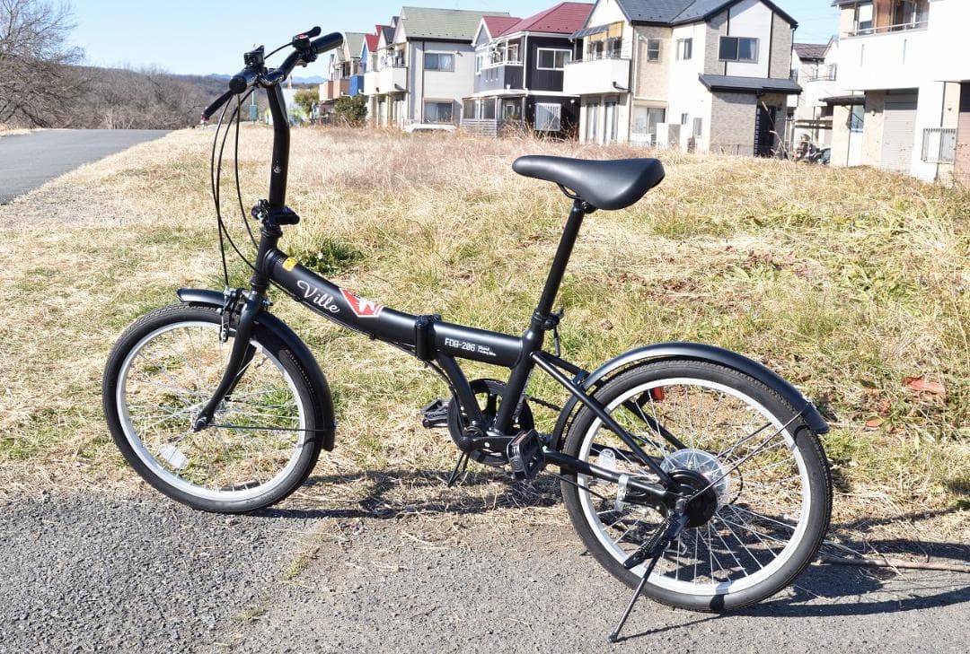 20インチの折りたたみ自転車 ブラック　引き取り限定（東京多摩地区）