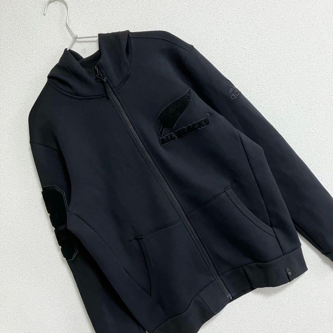 極美品　adidas オールブラックス フルジップ パーカー 2XL ブラック