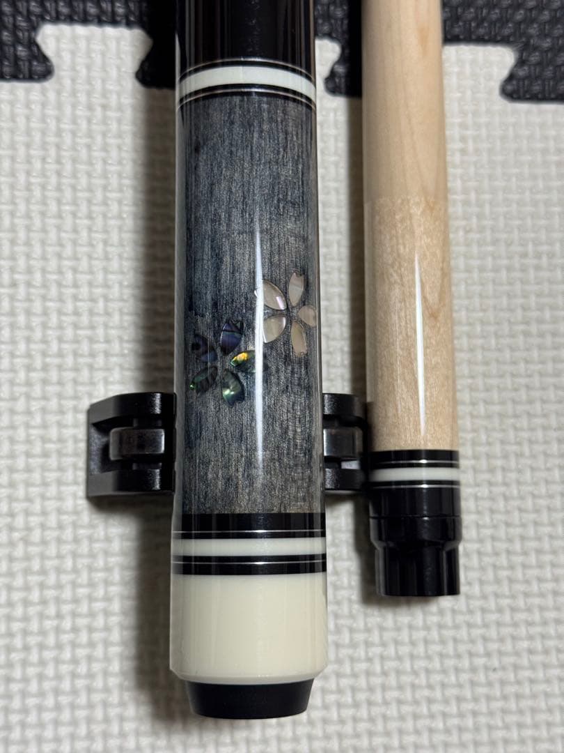 ビリヤードキュー 2ピース 桜の花インレイノーラップ12.0mm
