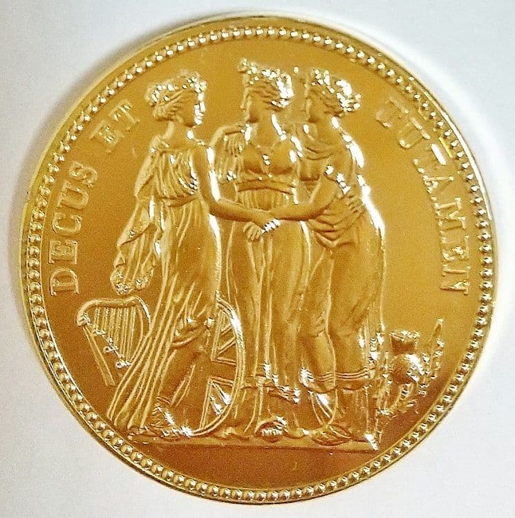 希少 スリーグレイセス ジョージ3世 ピエフォー 金メッキ  メダル