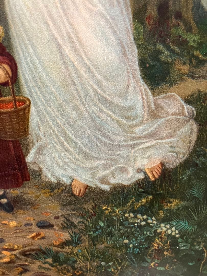 激安 アンティーククロモス　赤ずきんちゃんを守る守護の天使　激レア　大サイズ