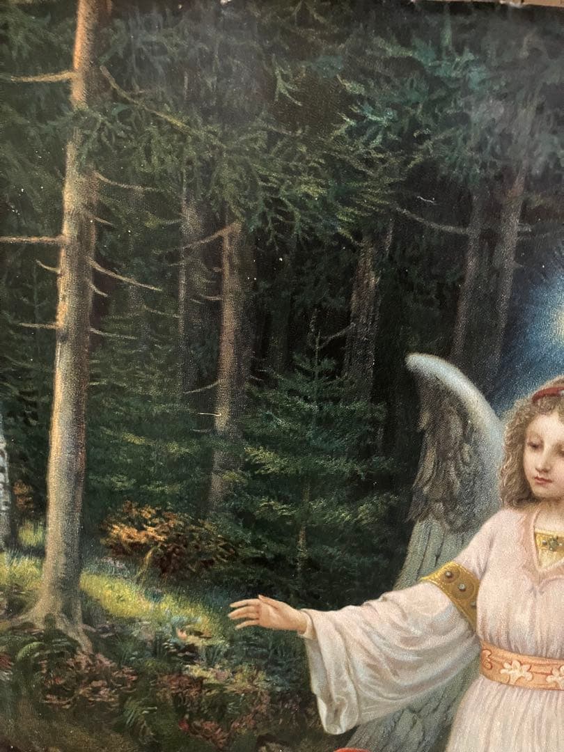 激安 アンティーククロモス　赤ずきんちゃんを守る守護の天使　激レア　大サイズ