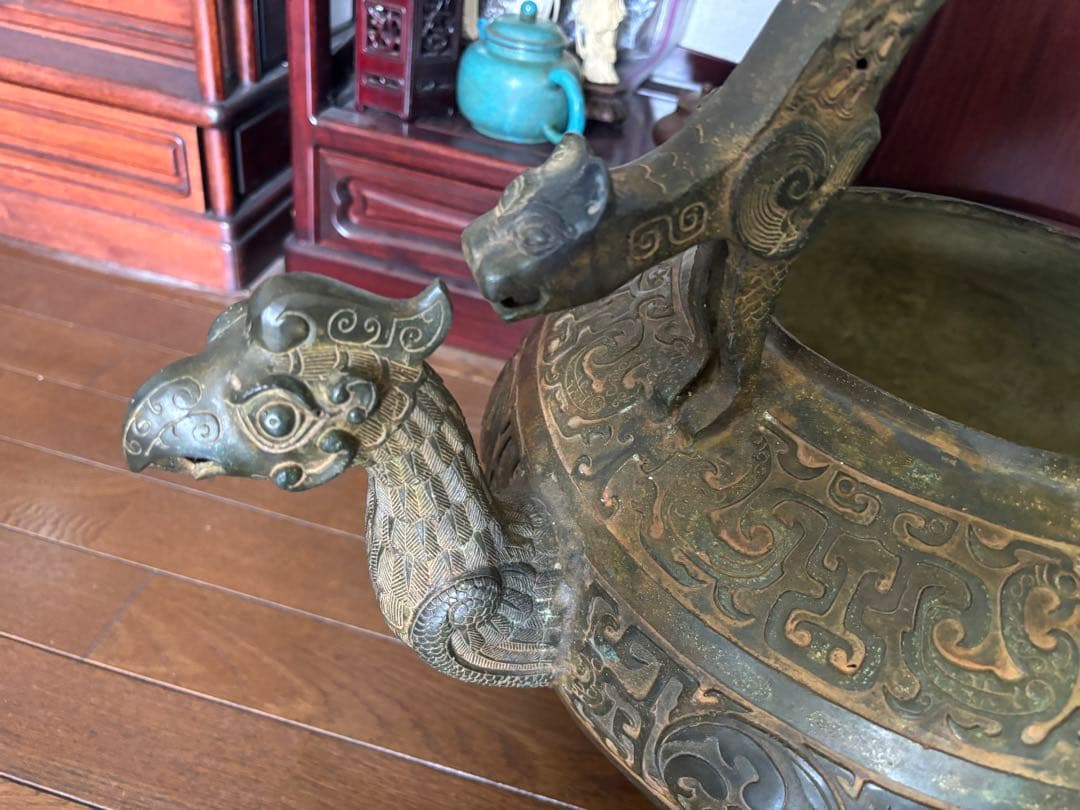 中国古美術　特大青銅器 盉 高さ：約50cm 重さ：約10kg