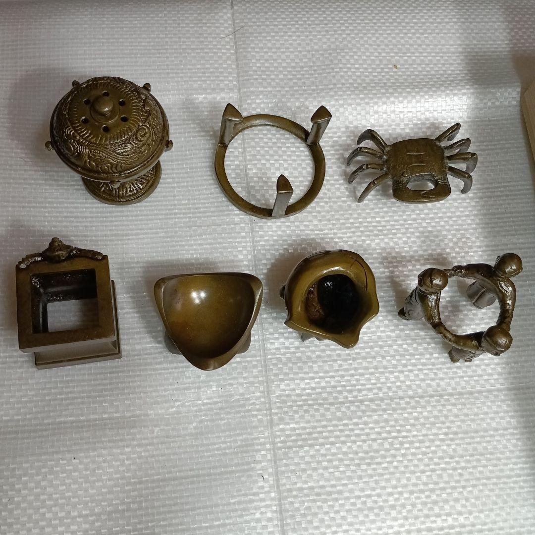 茶道具　七種の蓋置　昇雲造　銅製　木箱入り