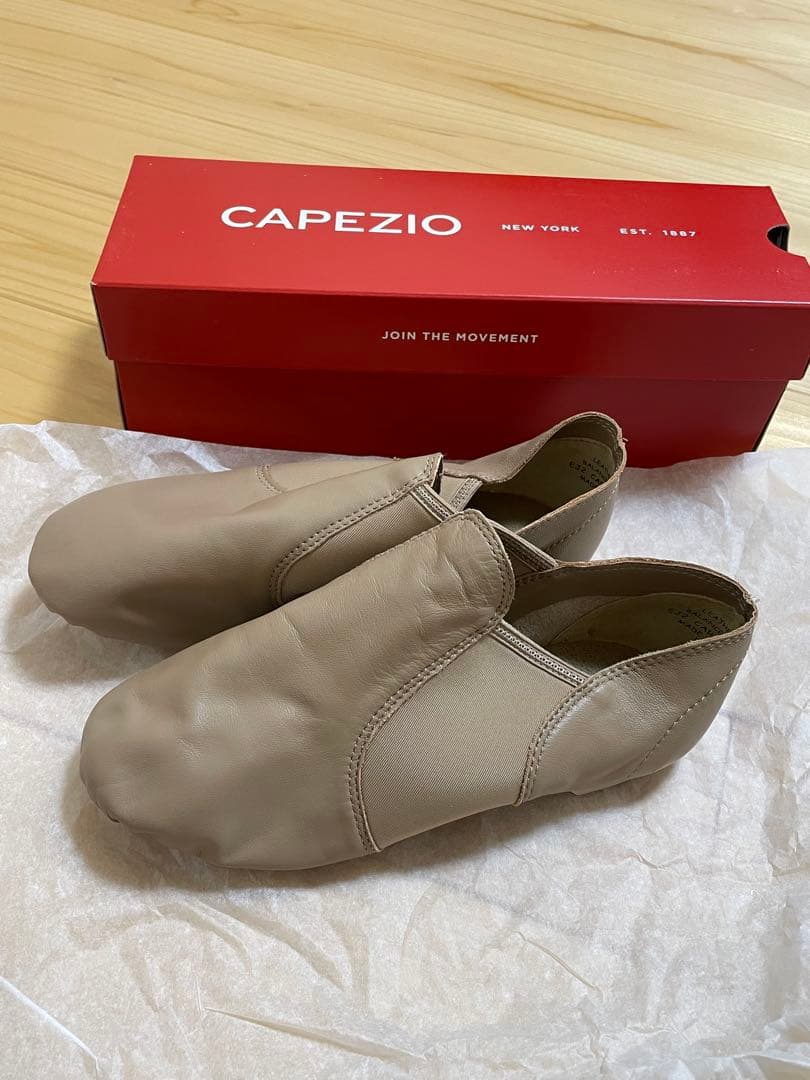 Capezio カペジオ 牛革製 ジャズシューズ EJ2 25cm キャラメル