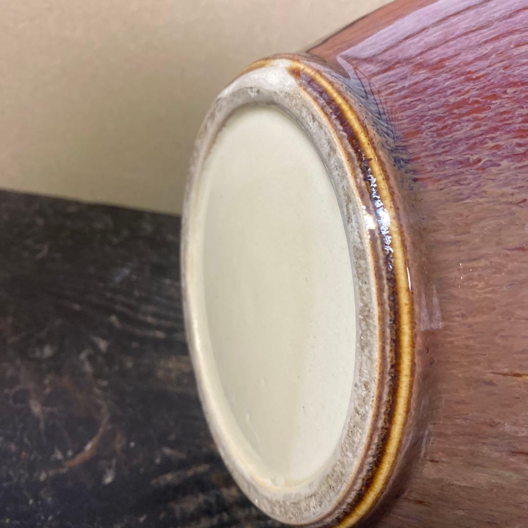 中国　古玩　孔雀釉赤壺花瓶27cm16cm