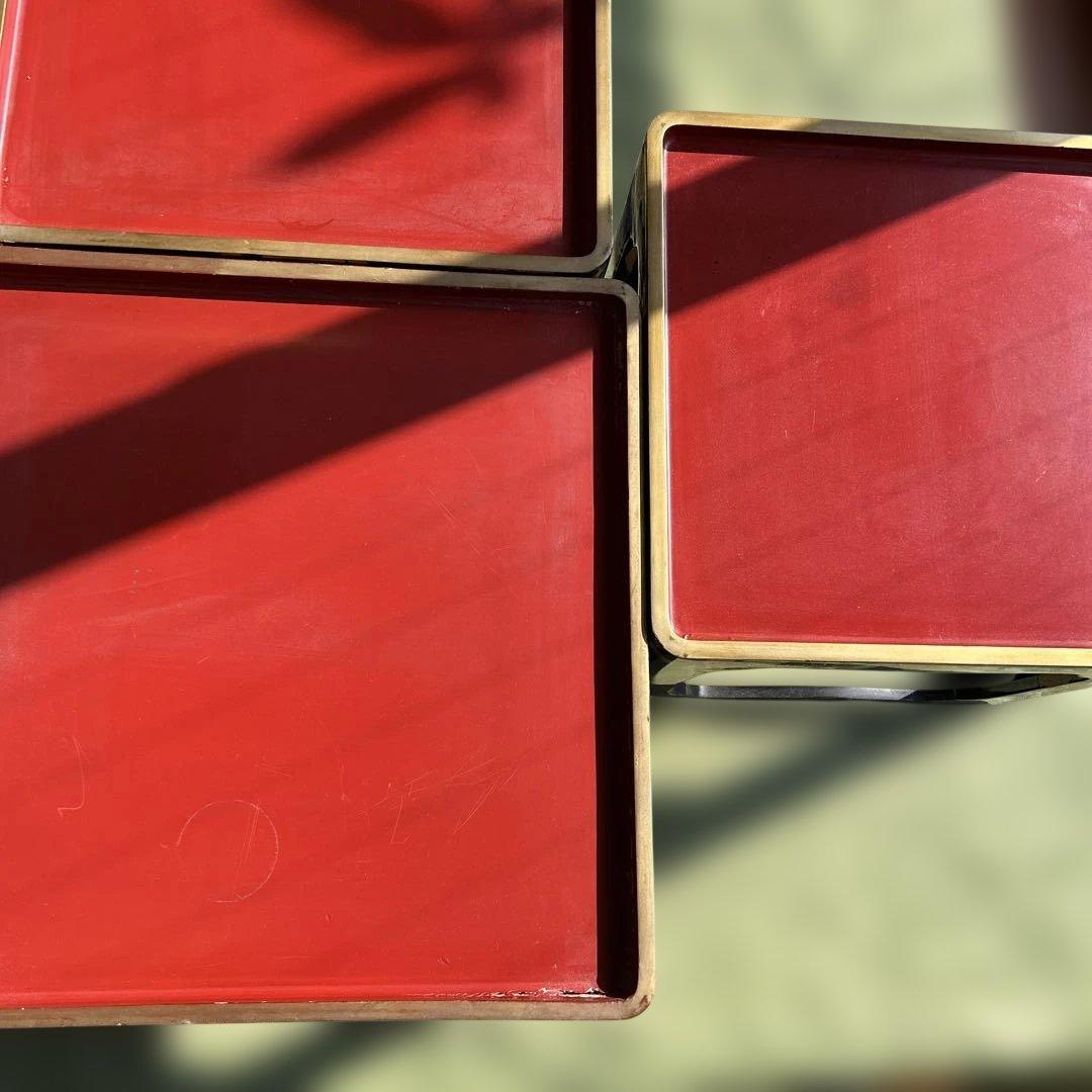 【送料込】漆　蒔絵　台セット　入れ子　アンティーク