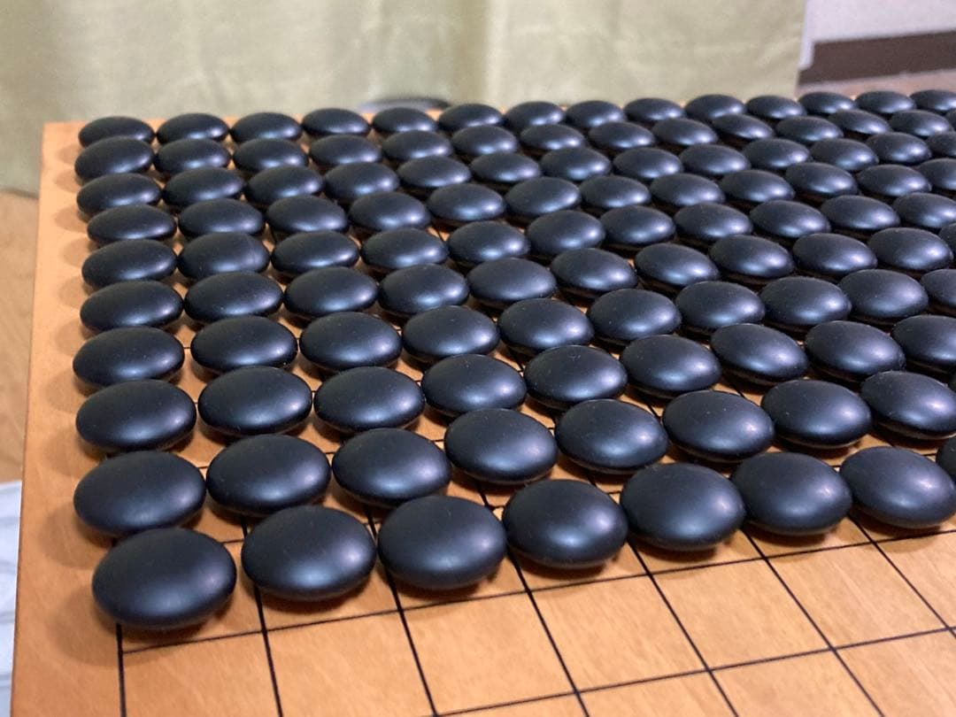 【美品】【再値下げ】　蛤碁石181個　那智黒石182個　35号　欅碁笥セット