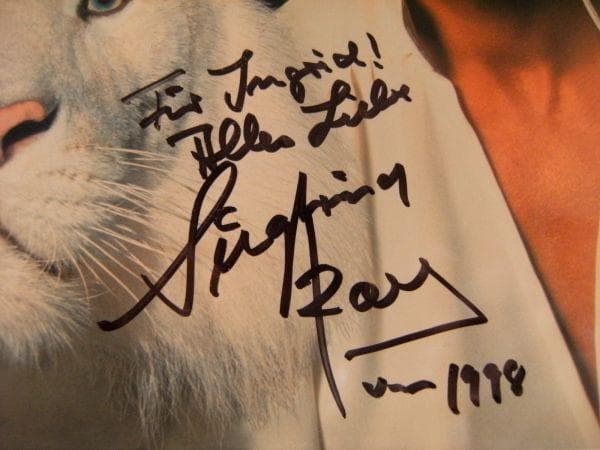 ラスベガス 手品 マジシャン ジークフリート＆ロイ 直筆サイン★ホワイトタイガー