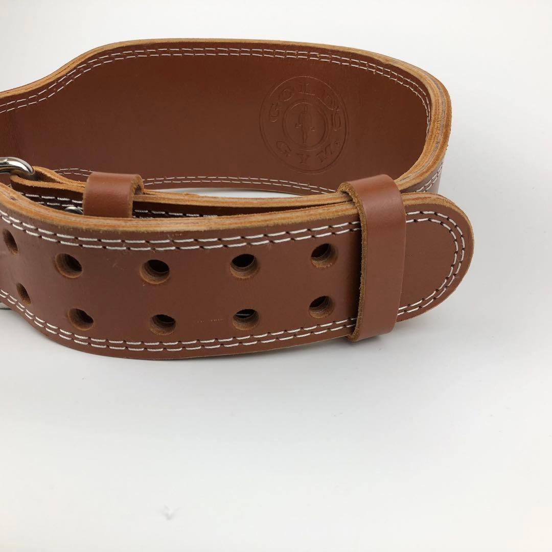 美品　ゴールドジム プロレザーベルト Mサイズ トレーニングベルト　ブラウン