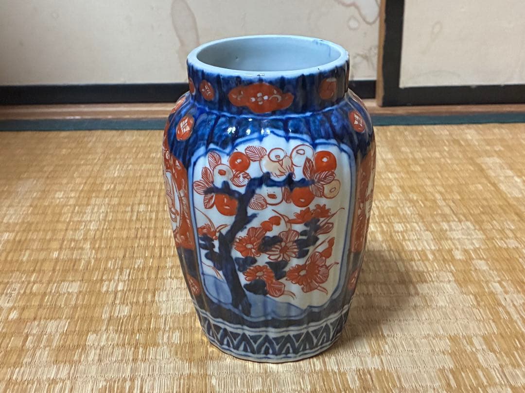 古伊万里 色絵 小壷 花入 花瓶 箱付 元禄