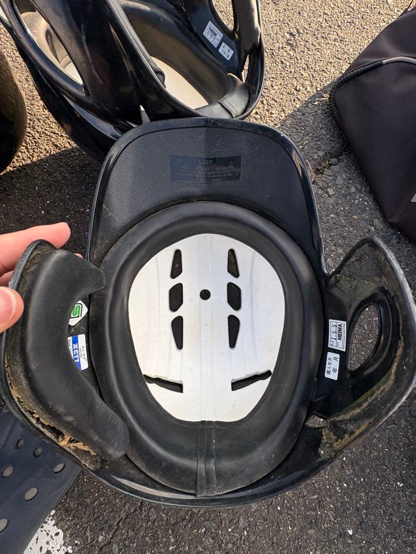 軟式野球用ヘルメット7式、ケース付き