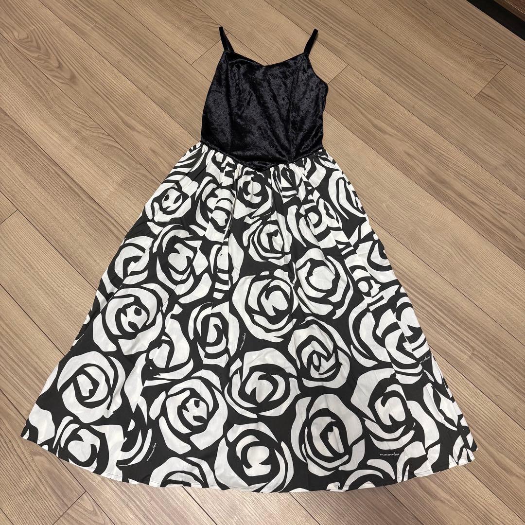 フラダンス　Maunaloa バラ柄 フラダンスドレス　ワンピース　ベロア