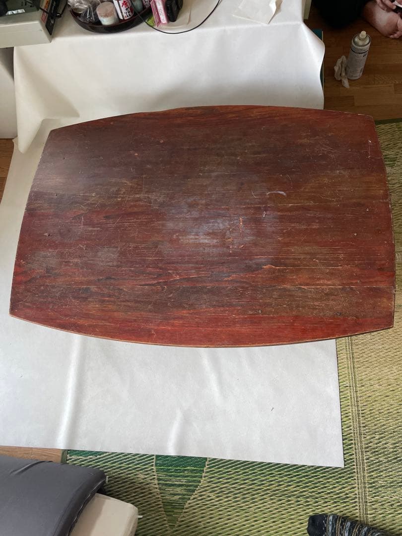 昭和の食卓 天然木 ちゃぶ台 長方形型 折りたたみ式 座卓 書斎 作業用テーブル