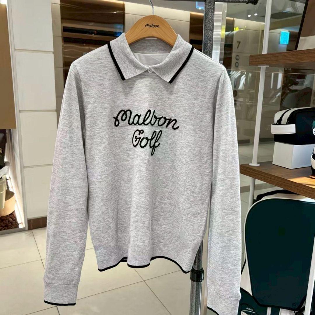 新品　マルボン　malbon　ゴルフ　裏地付ニット　グレー　M　レディース