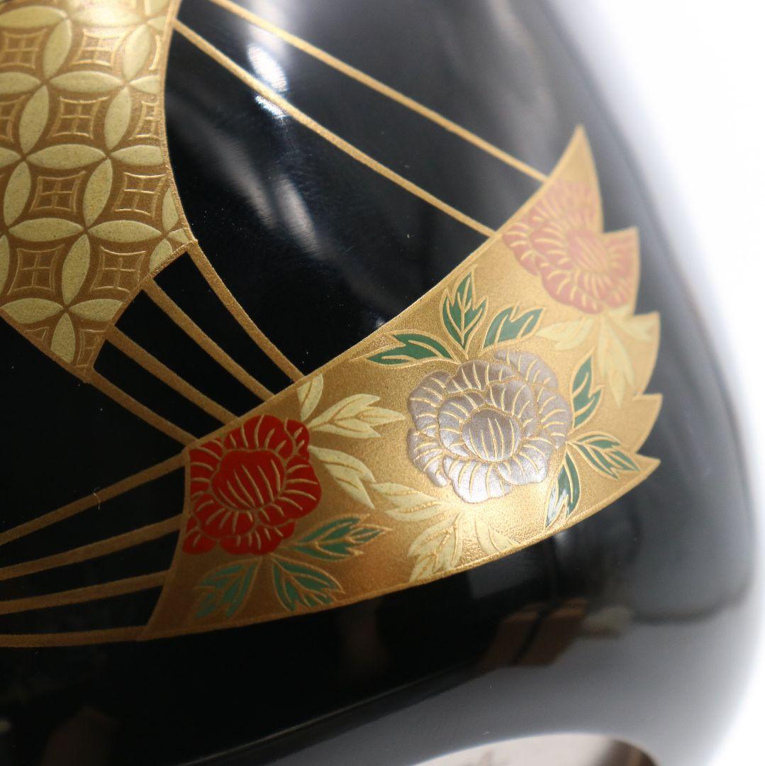 鈴木光入作 扇舟蒔絵 大棗 内銀溜 茶道具 共箱　DB788　N2