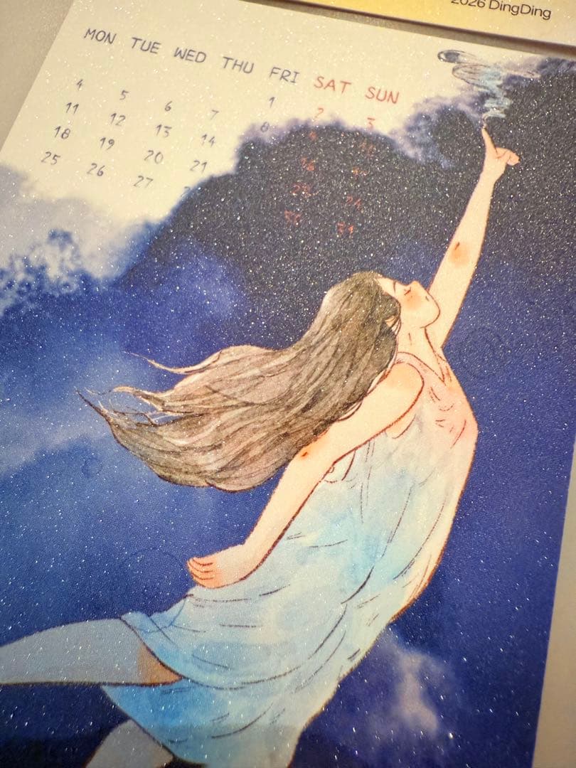 新品　DINGDING　カレンダー　PET霧面型抜きタイプ　マスキングテープ8巻