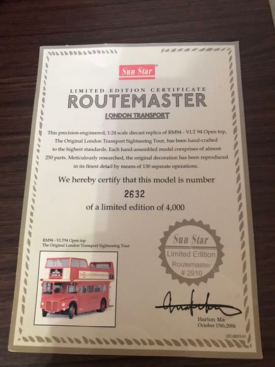 展示品美品　絶版1/24 サンスター製ロンドンバスオープンデッキ