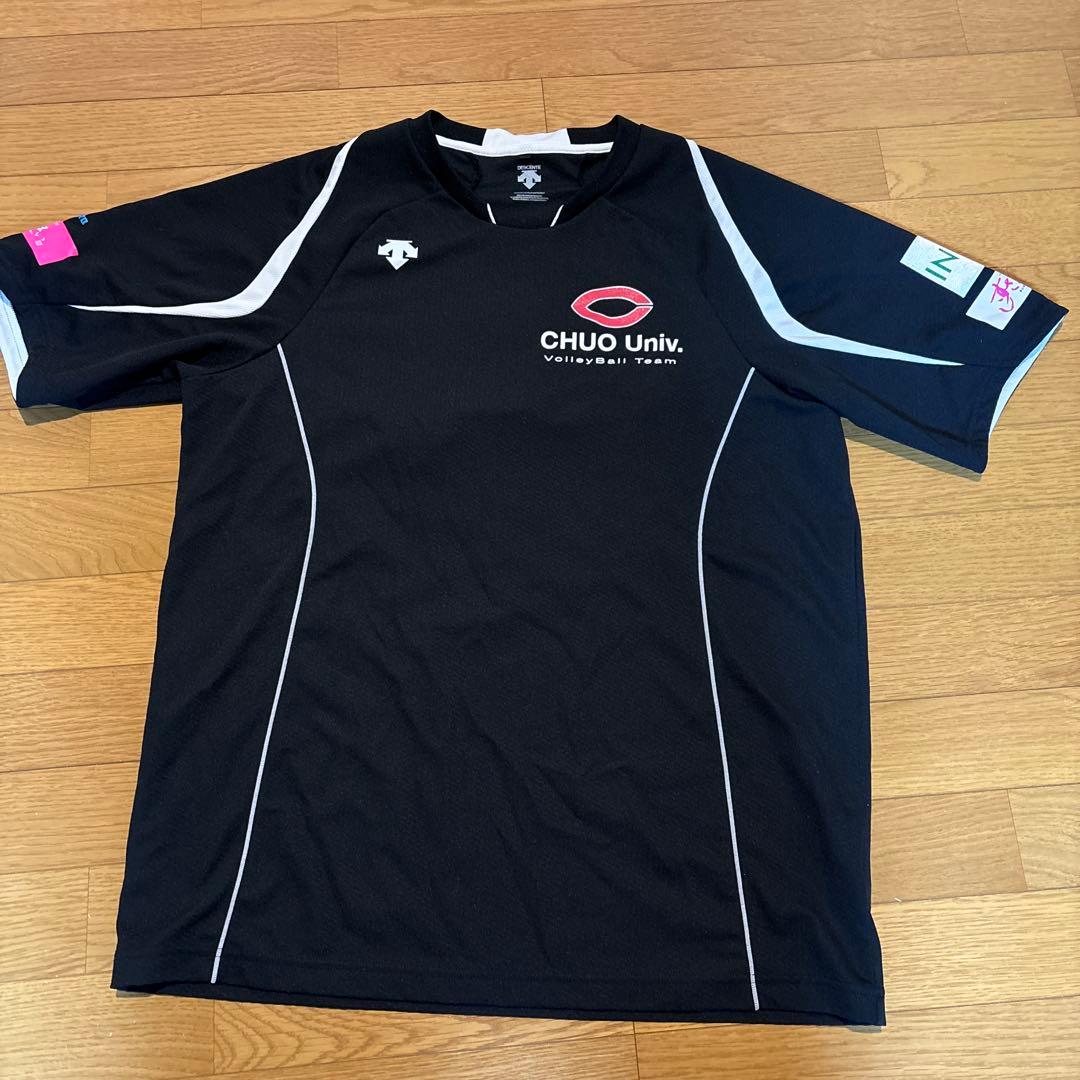 CHUO Univ. バレーボール 半袖シャツ ブラック