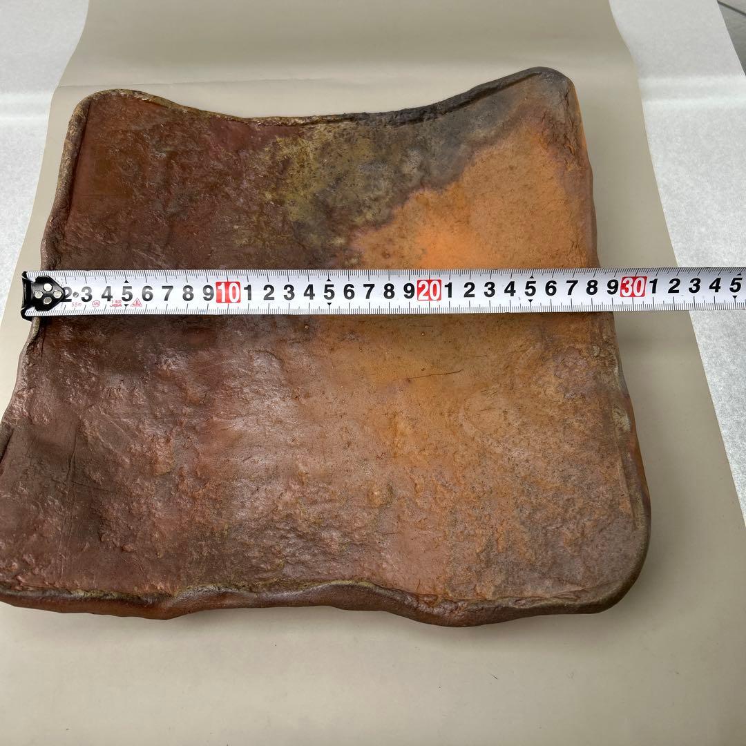 【中村 真】陶器 四角皿 木箱付きB006