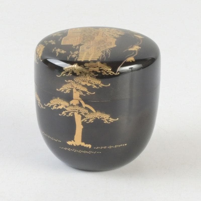 茶道具　漆匠　遠山哲山造　住吉蒔絵　利休棗　共箱　V　9716