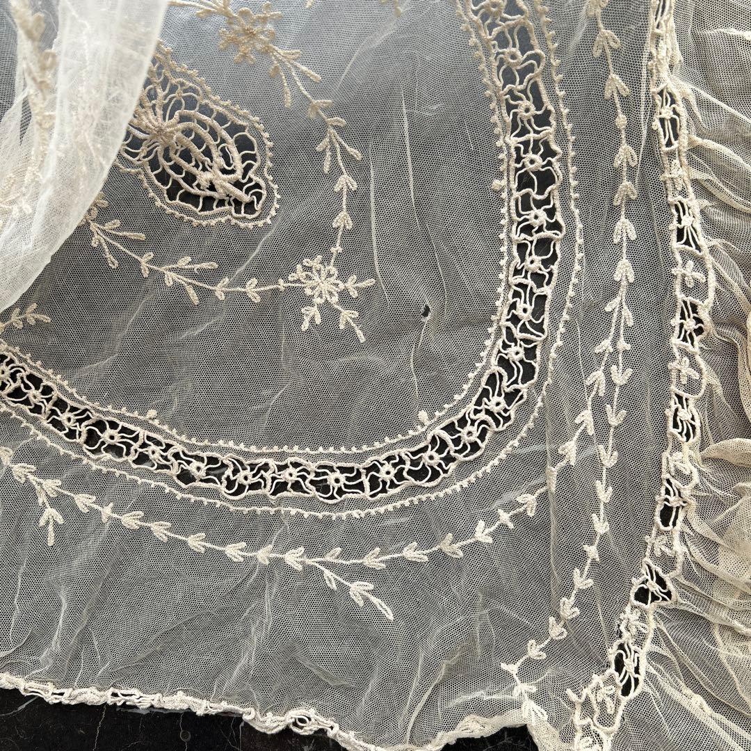 アンティークフランス　レースベッドスプレッド2枚セット