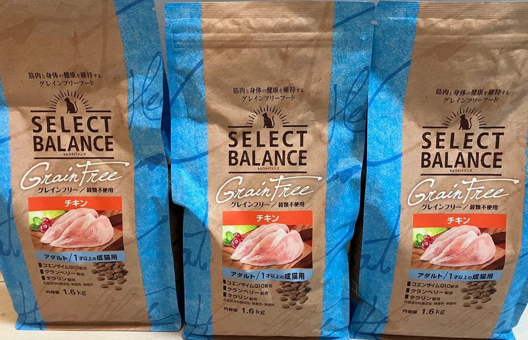 セレクトバランス　グレインフリー　アダルト　チキン　猫用　1.6kg×3