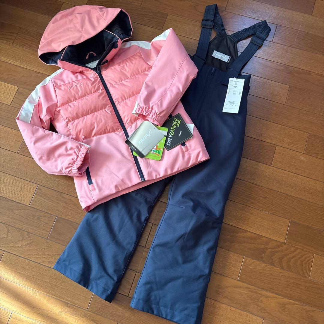 【新品】phenix 子ども用スキーウェアセット ピンク/ネイビー 130㎝