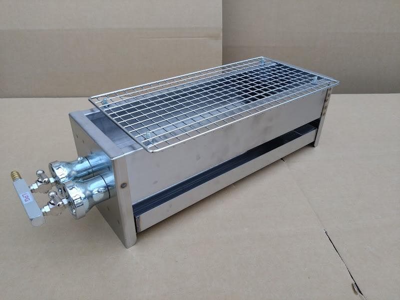 5日以内に発送します ★ 未使用品 ガス焼鳥機 焼き網付き 送料無料 海鮮魚介類